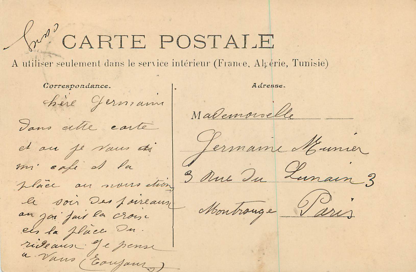 CPA Toulon Le Theatre — Verso