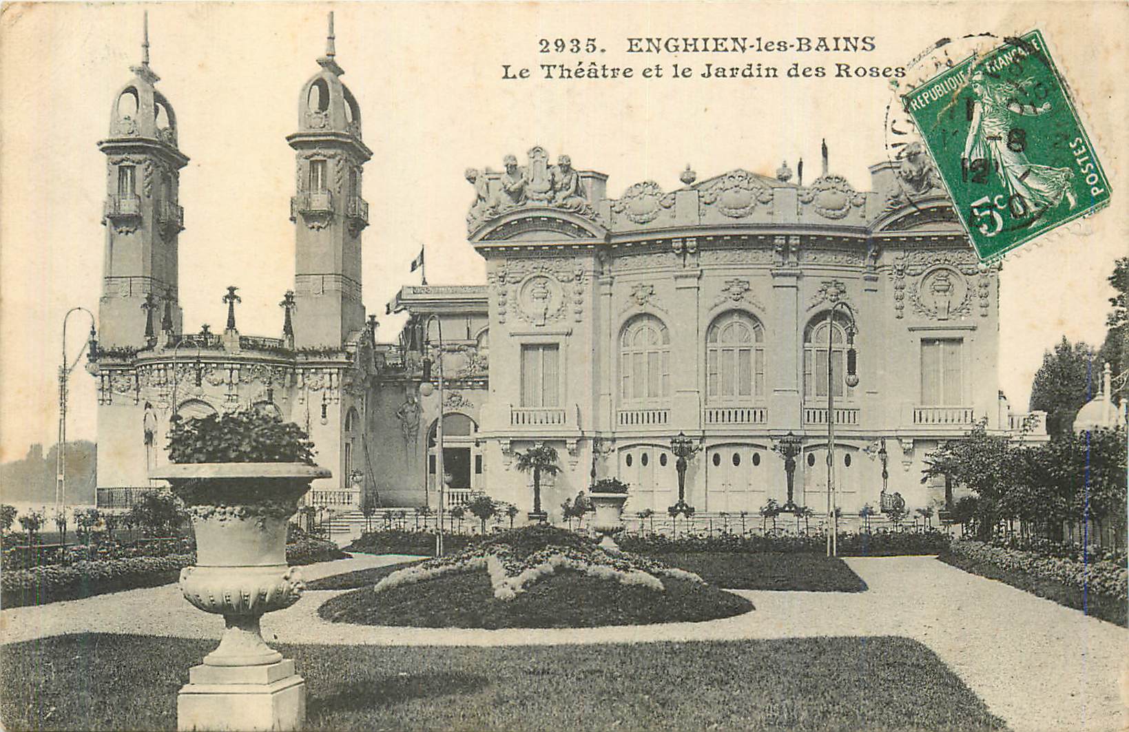 Enghien-les-Bains — Le Théâtre et le Jardin des Roses — E. Malecuit, phot. édit. Paris