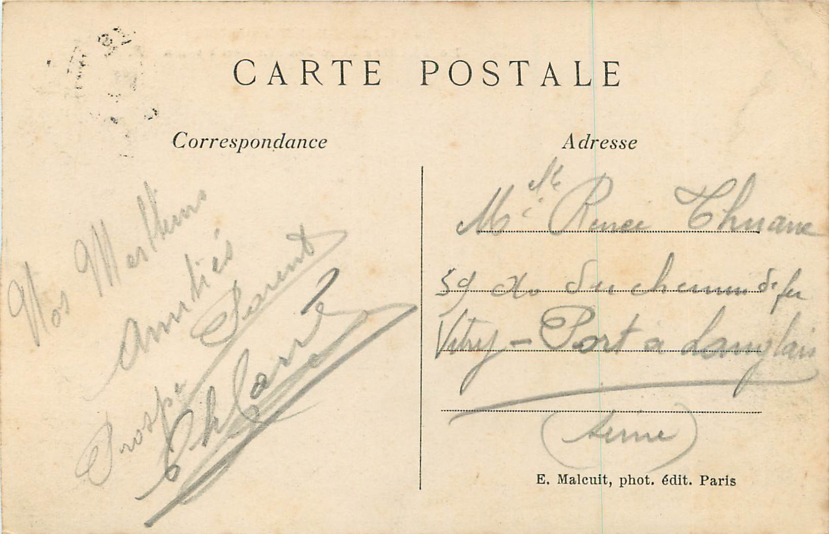 Enghien-les-Bains — Le Théâtre et le Jardin des Roses — E. Malecuit, phot. édit. Paris — Verso