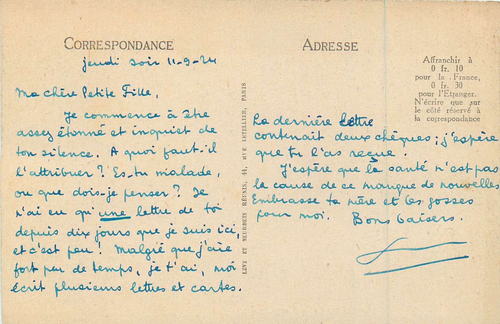 CPA Biarritz Le Rocher de la Vierge — Verso