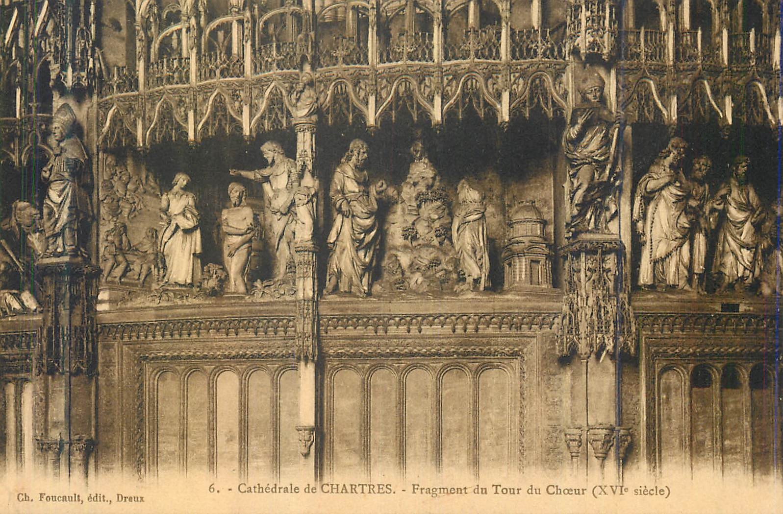 CPA Cathedrale de Chartres Fragment du Tour du Choeur (XVIe Siecle)