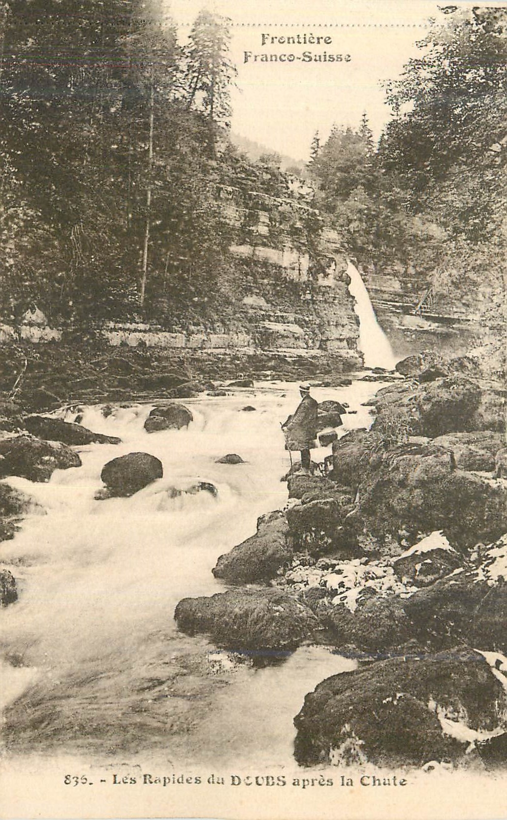 Les Rapides du Doubs après la Chute — Frontière Franco-Suisse — Éditions C. L. B., Besançon