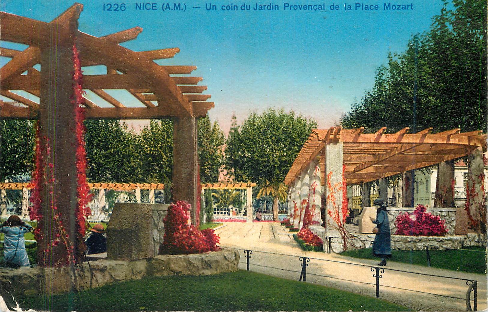 CPA Nice (A M) un Coin du Jardin Provencal de la Plage Mozart
