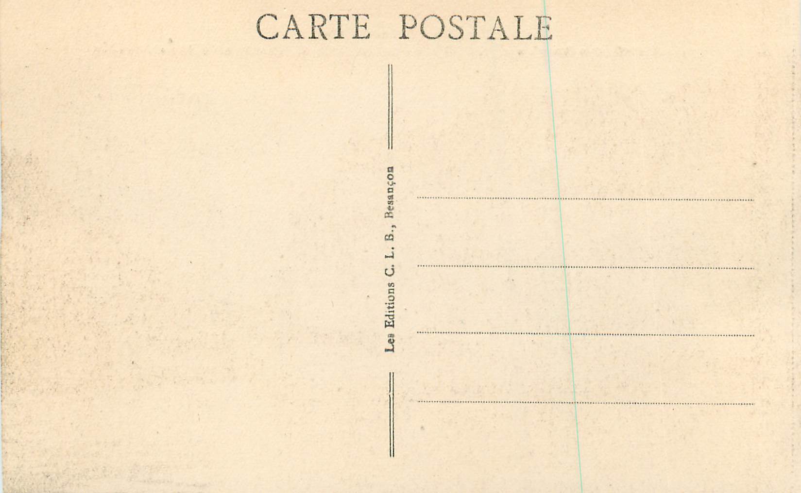 Entrée des Bassins du Doubs — Frontière Franco-Suisse — Casquette et Table d'Hercule — Éditions C.L.B., Besançon — Verso