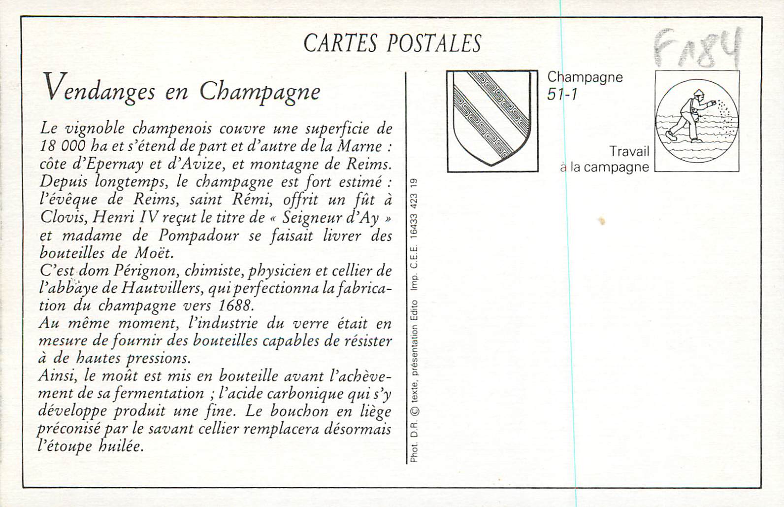 REPRO Vendange en Champagne Les Vendangeurs — Rückseite