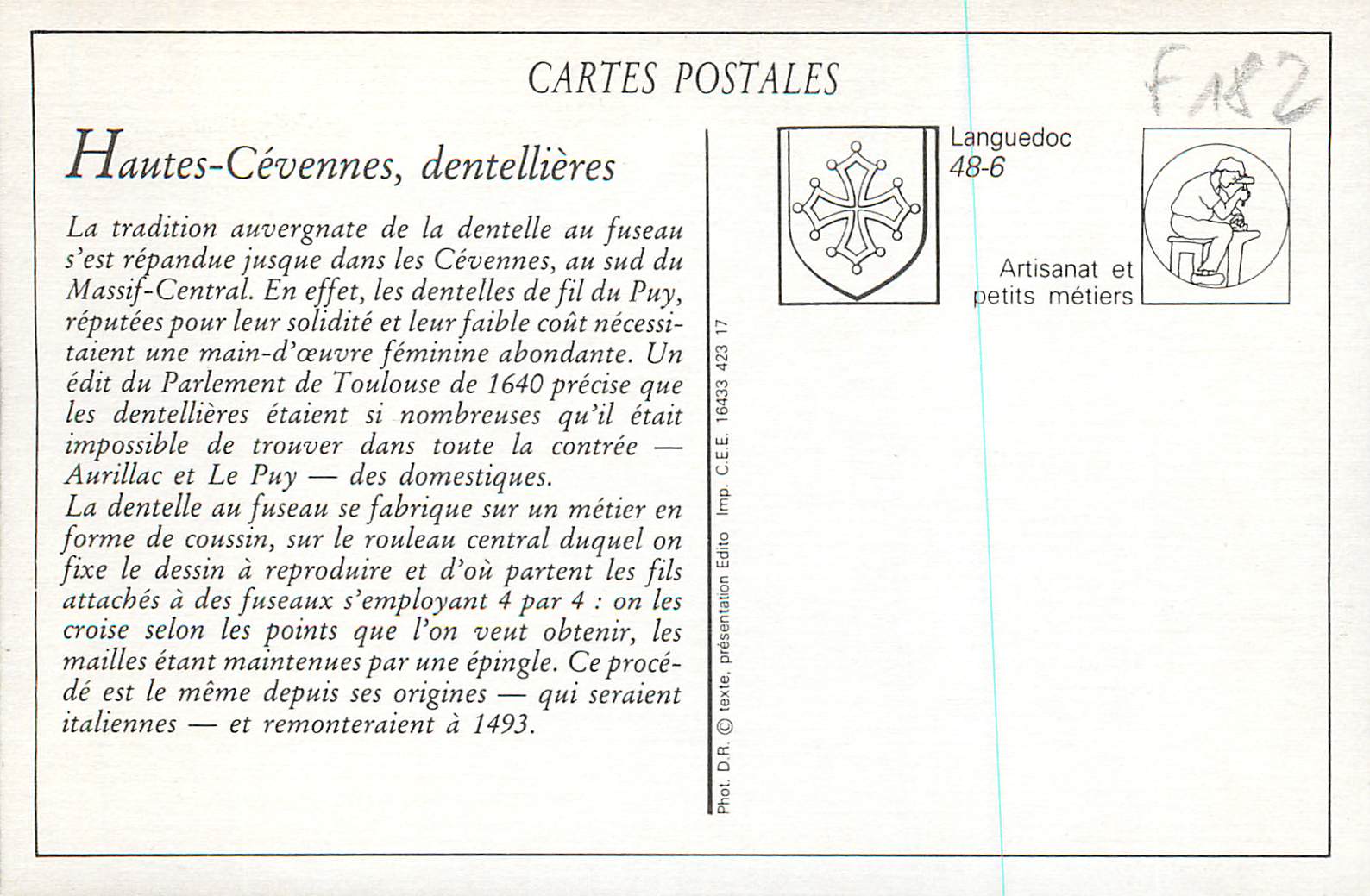 REPRO Les Dentellieres des Hautes Gevennes — Rückseite