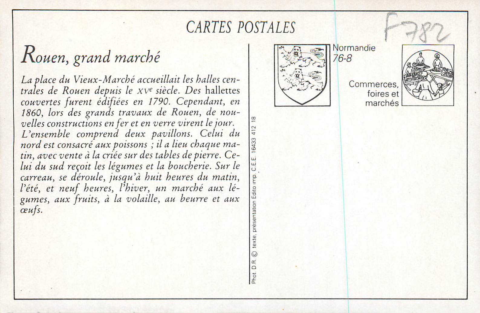 REPRO Rouen Le Grand Marche Allee Centrale — Verso
