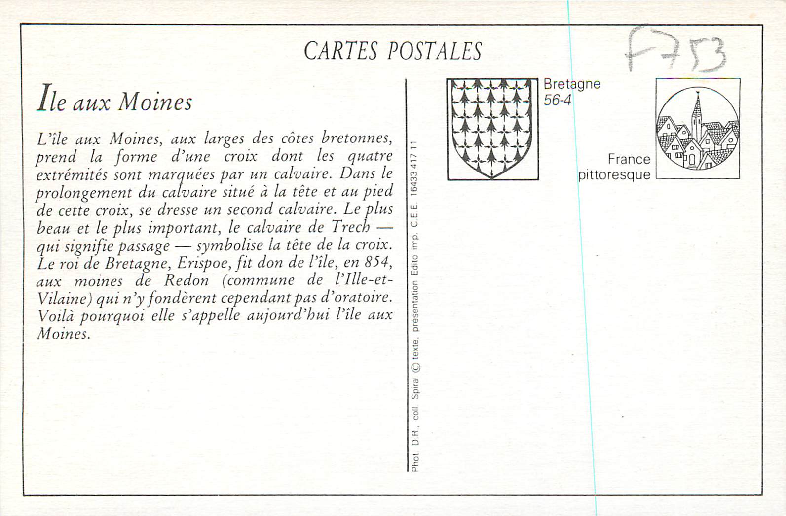 Île-aux-Moines — Le Calvaire et la Pointe du Trech — Laurent-Nel, Rennes — Rückseite