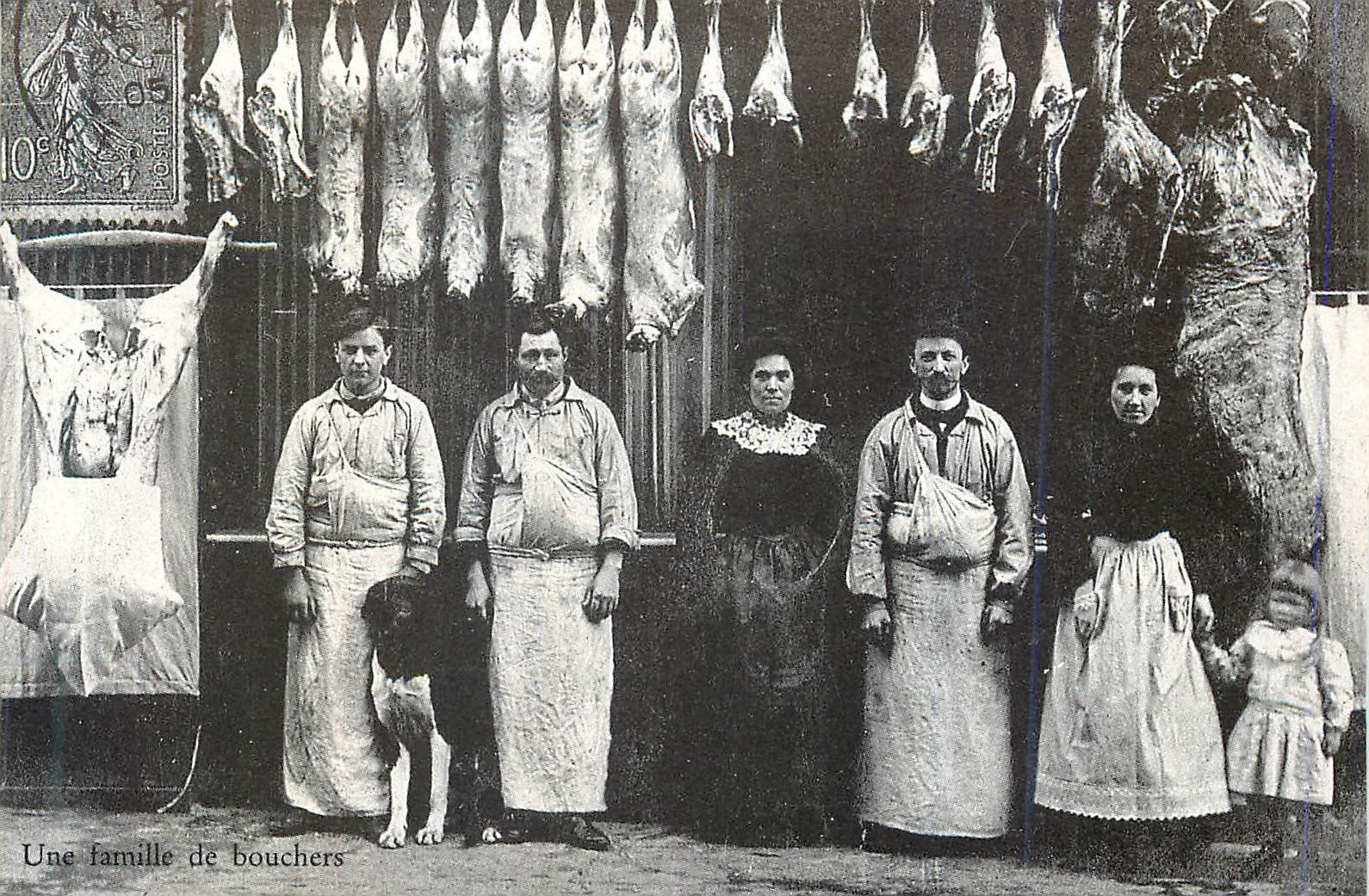 REPRO Une Famille de Bouchers Etal de Boucher