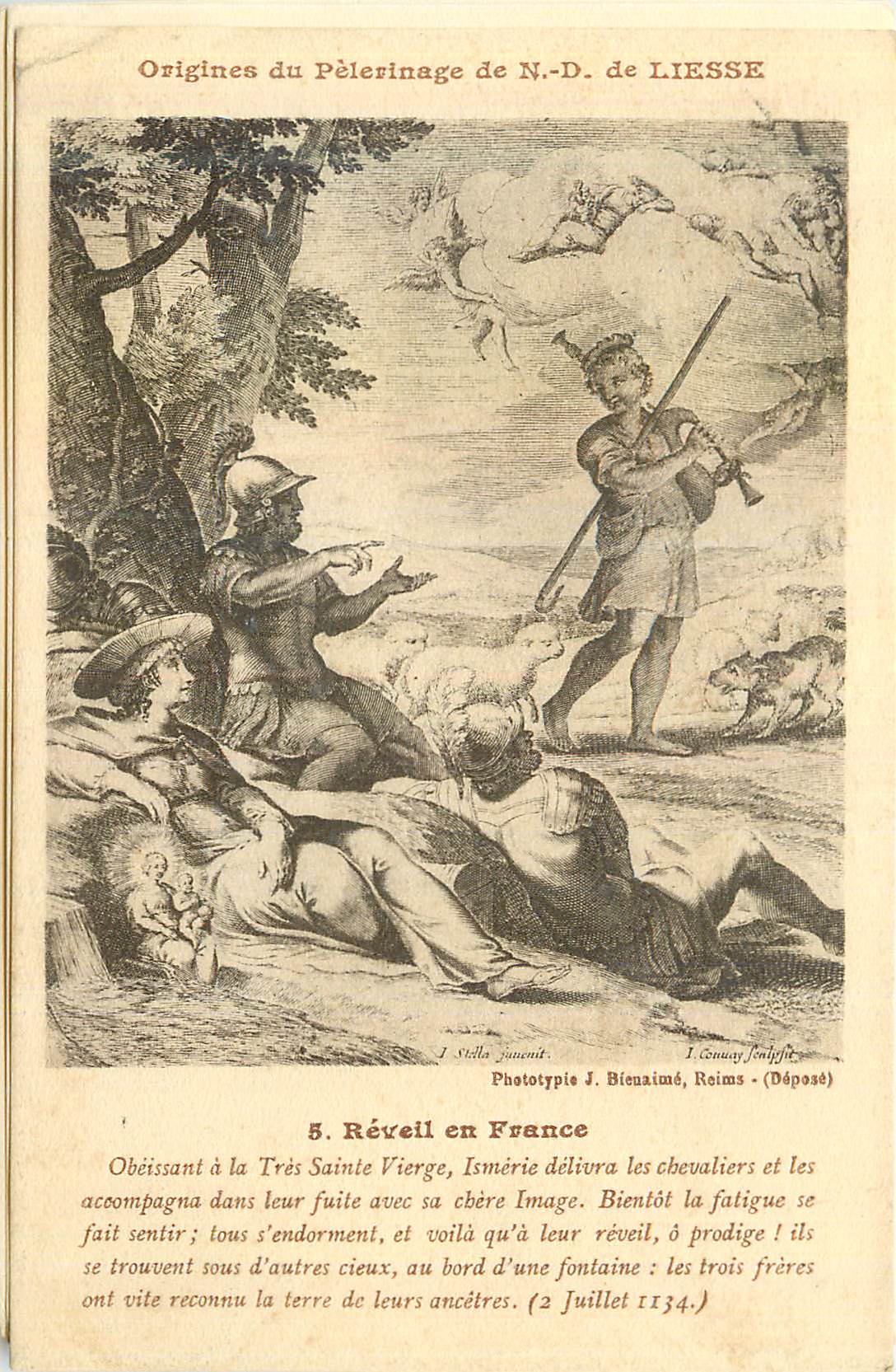CPA Origines du Pelerinage de N D de Liesse Reveil en France Obeissant a la Tres Sainte Vierge