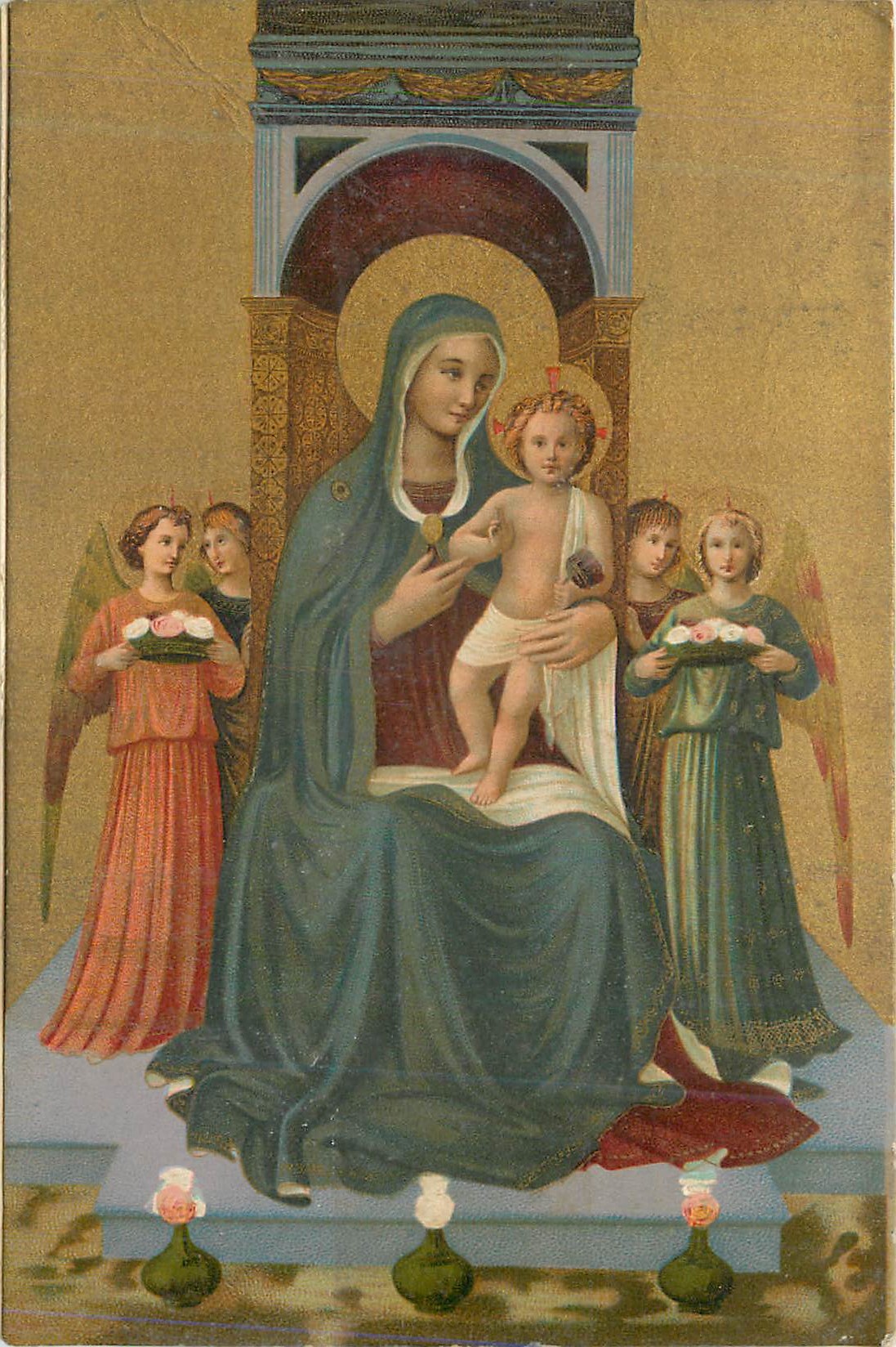CPA Perugia Madonna Col Bambino e Angeli