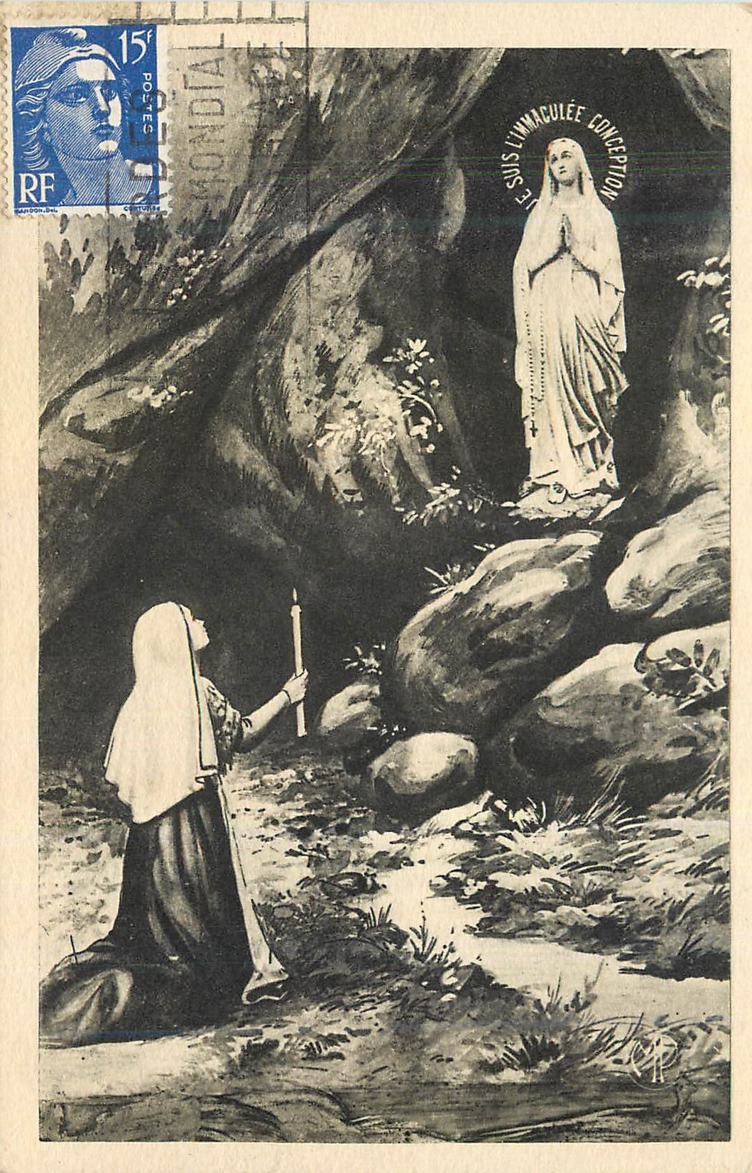 CPA Lourdes L'Apparition