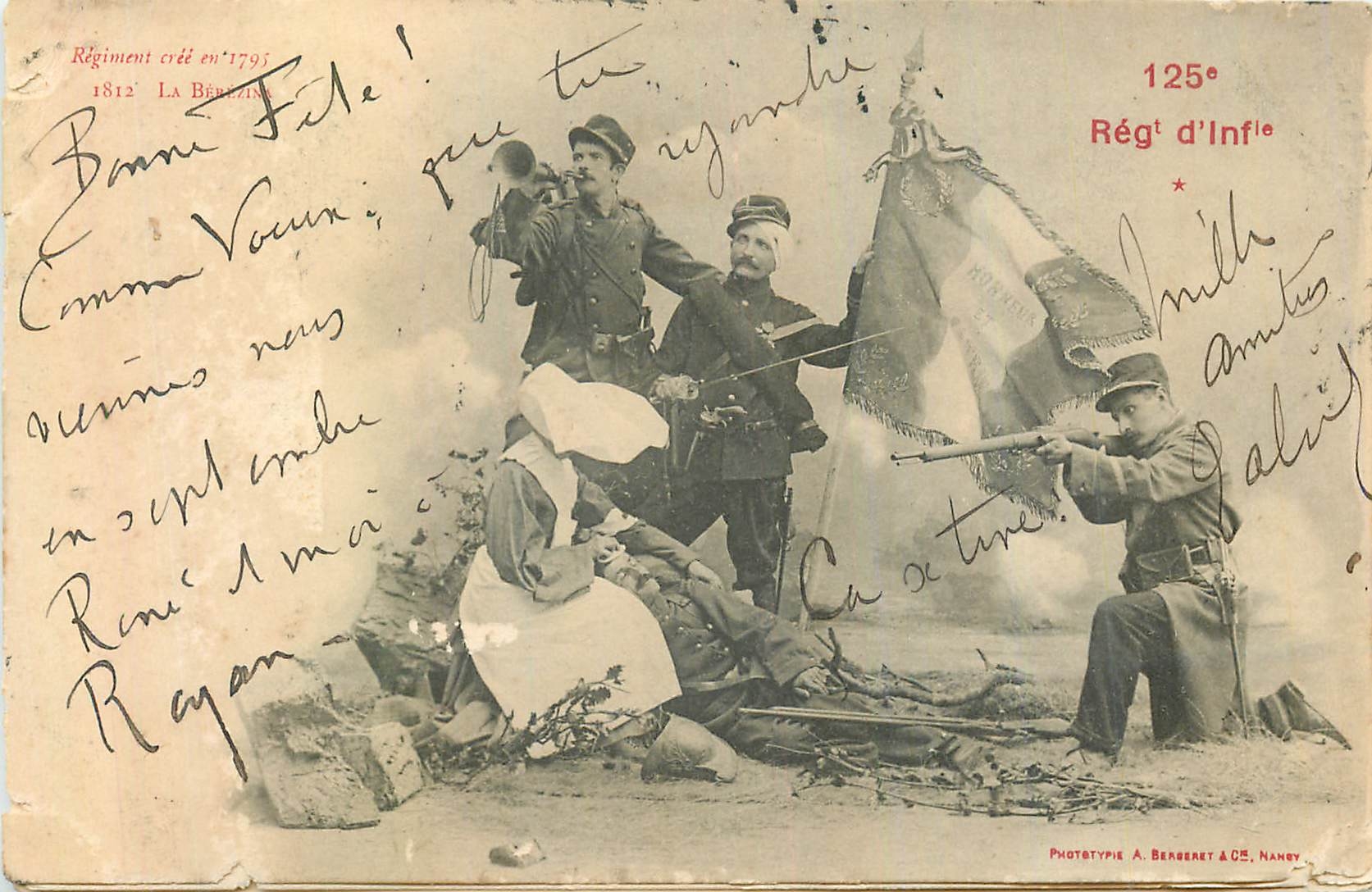 CPA Regiment Cree en 1795 125e Regt d'Infle Militaria