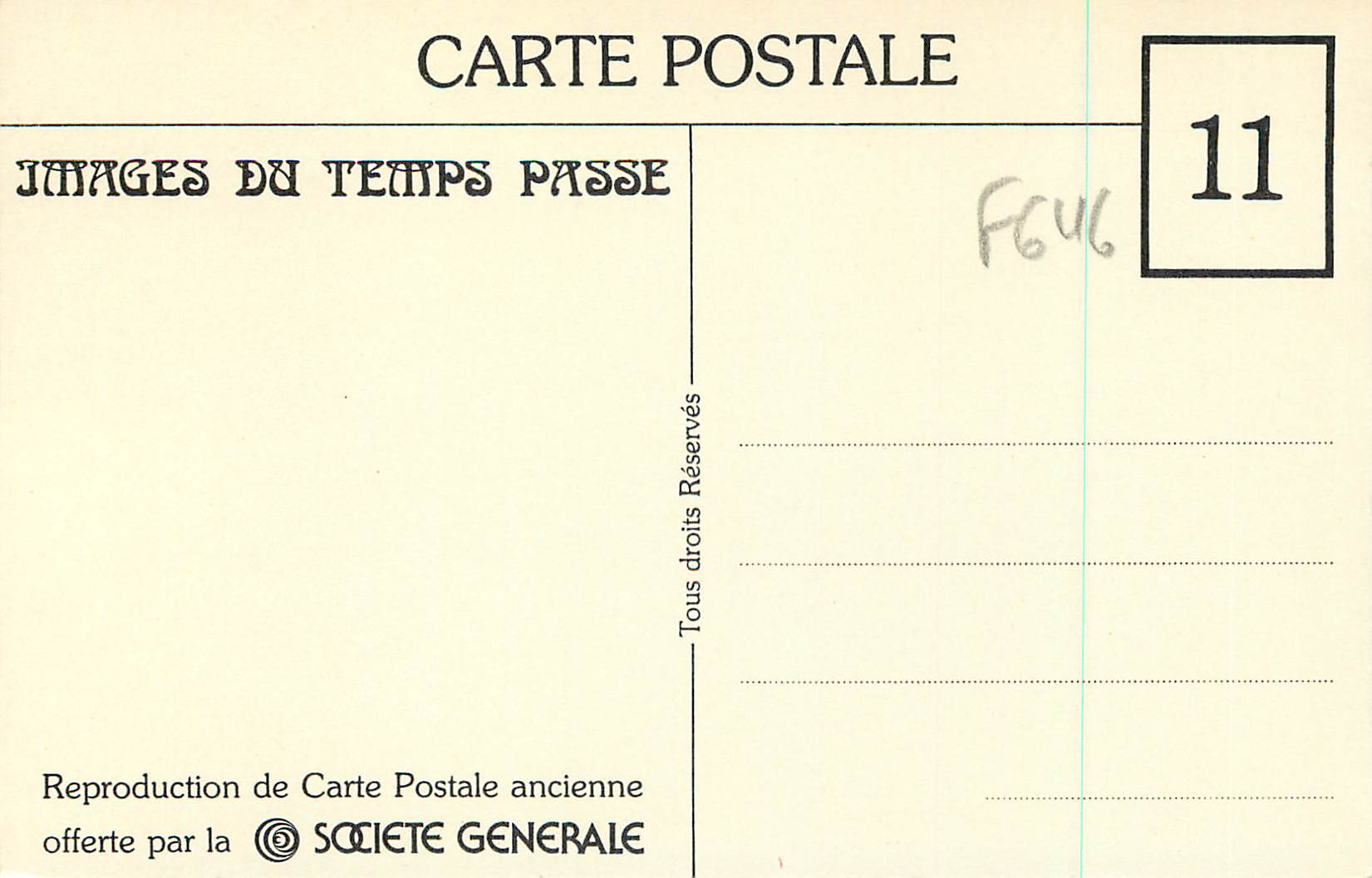 REPRO Paris (XVIe) l'Avenue du Bois de Boulogne — Rückseite