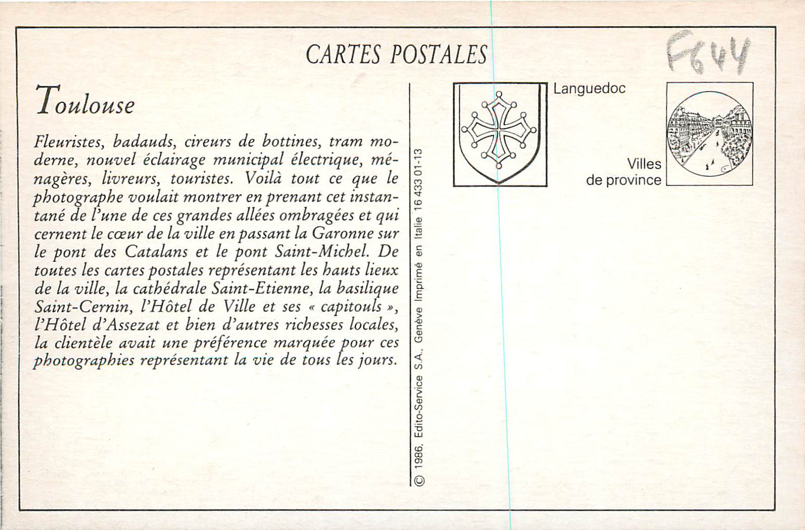 REPRO Toulouse les Allees Lafayette — Verso