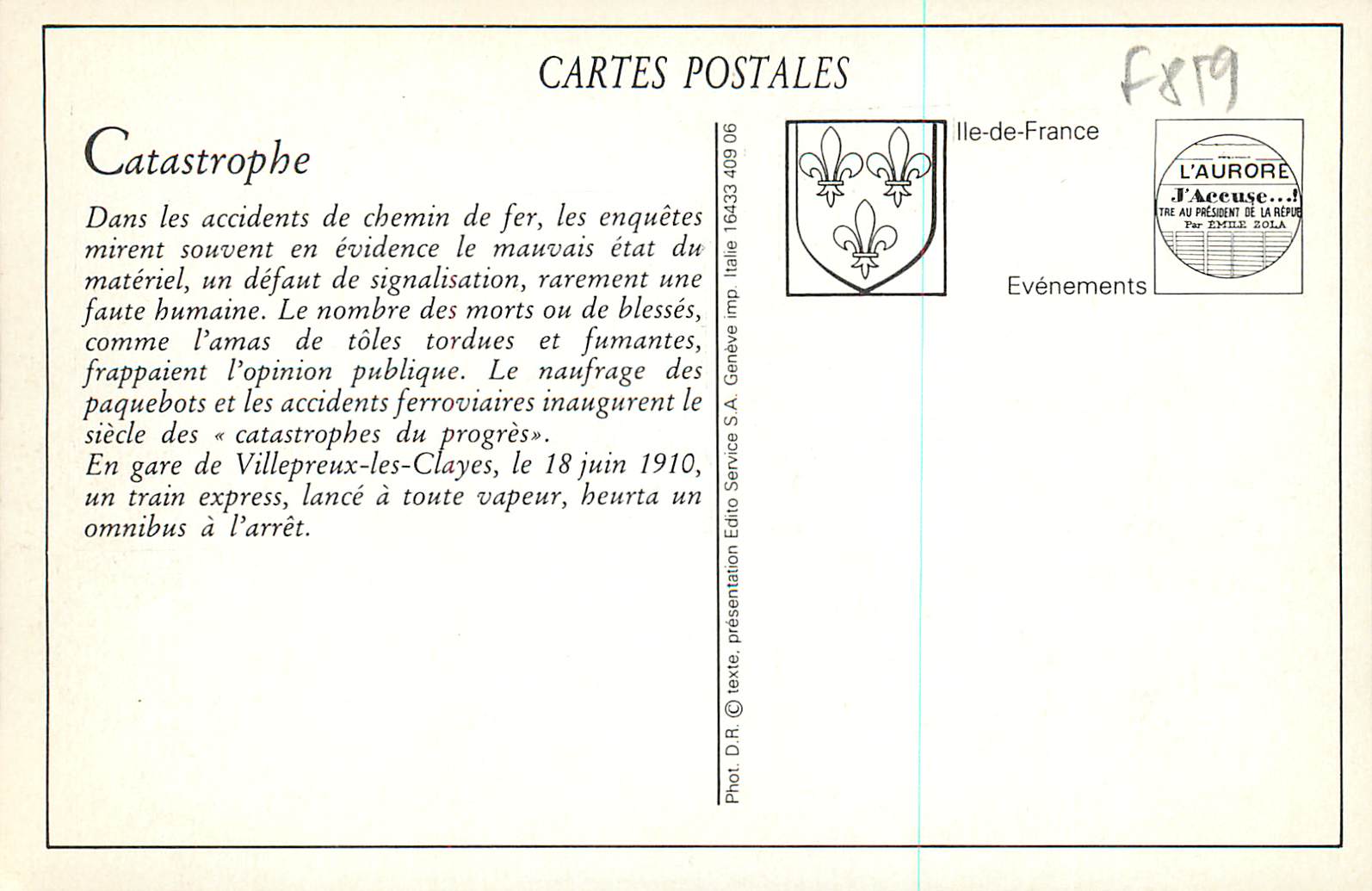 REPRO Villepreux les Clayes la Catastrophe — Back