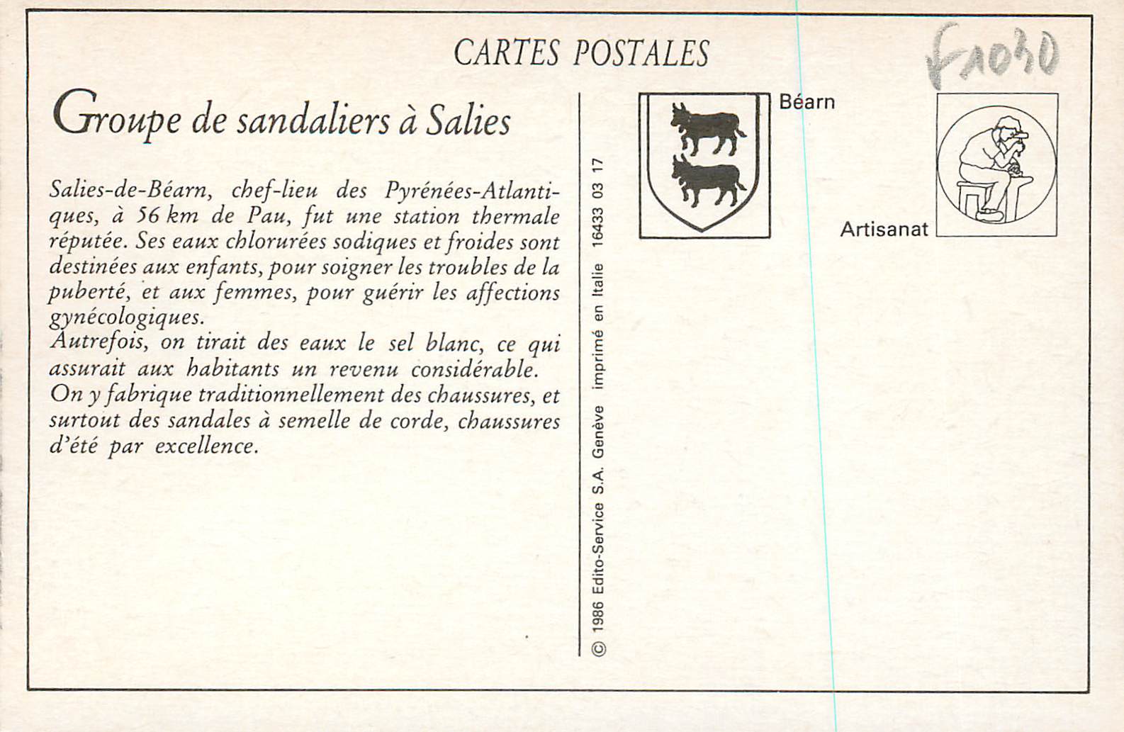 REPRO Salies de Bearn Groupe de Sandaliers — Rückseite