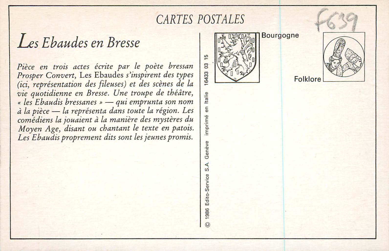 REPRO Bourg (Ain) les Ebaudes en Bresse — Rückseite