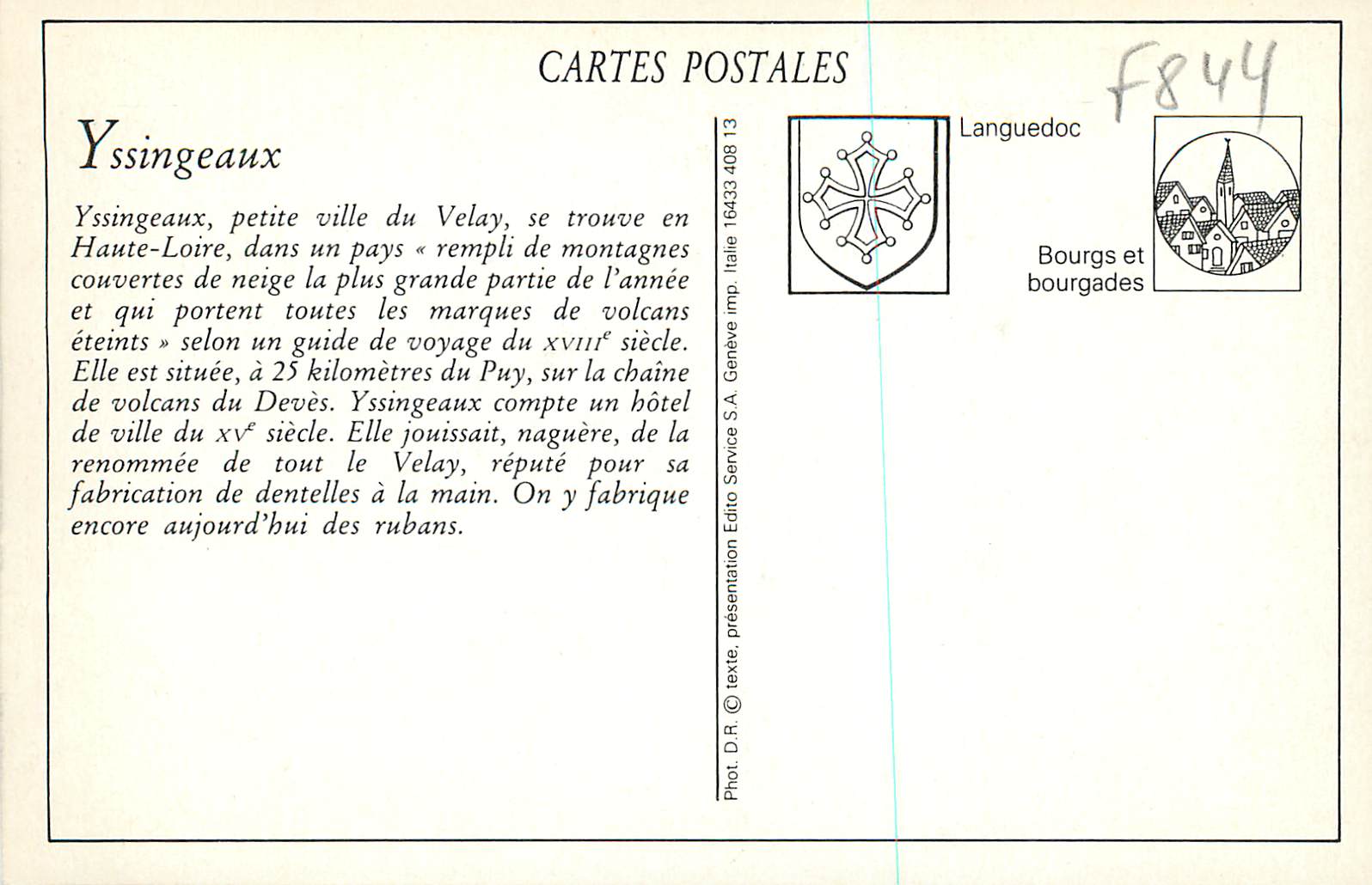 REPRO Yssingeaux le Velay Illustre la Fontaine — Rückseite