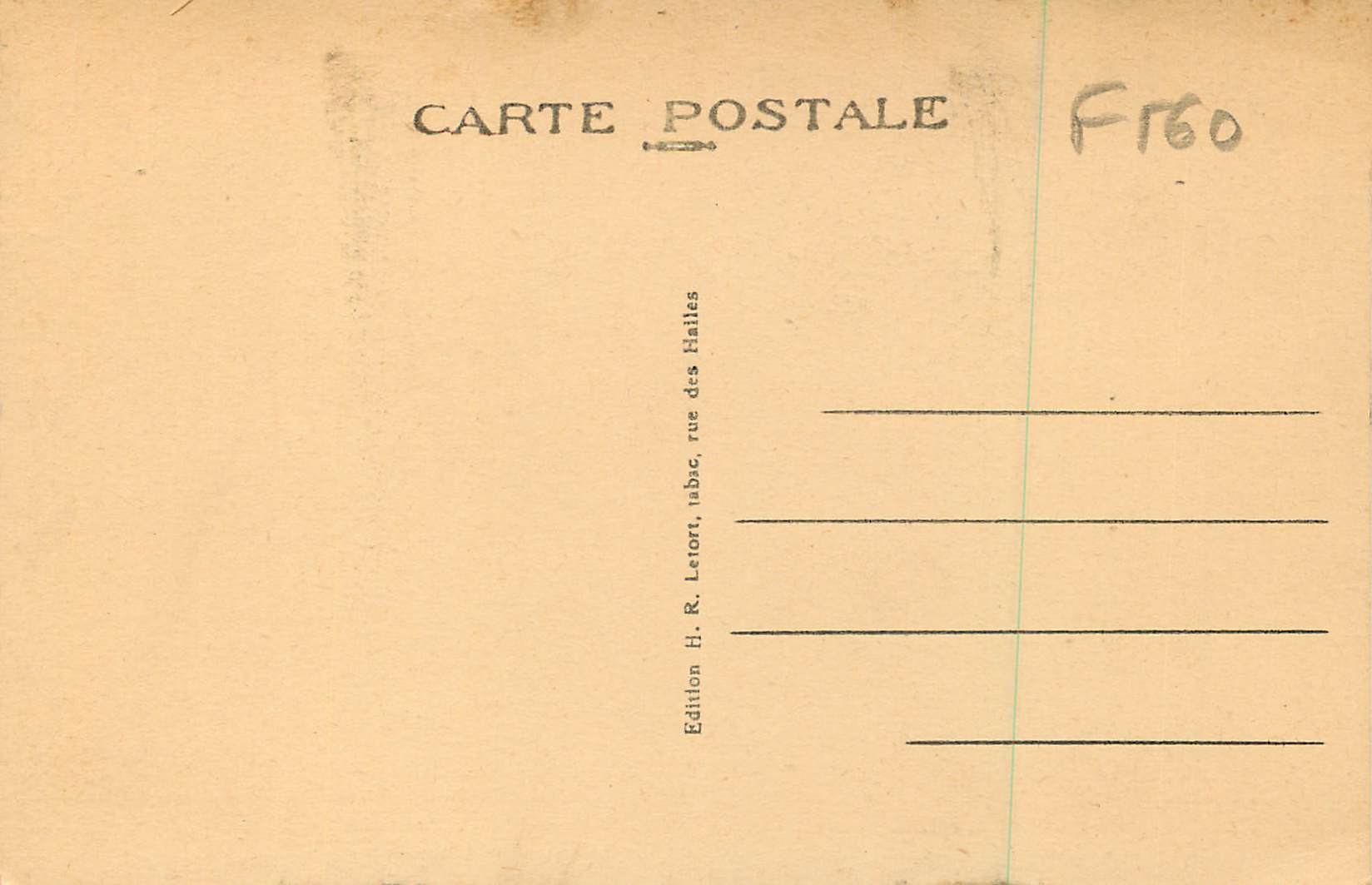 Les Sables d'Olonne (Vendée) — Un coup de mer sur l'Observatoire de la Grande Jetée — Édition H. R. Letort — Rückseite