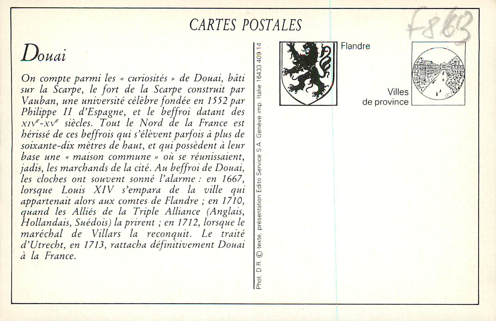 REPRO Douai Place Thiers et Rue de la Mairie — Rückseite