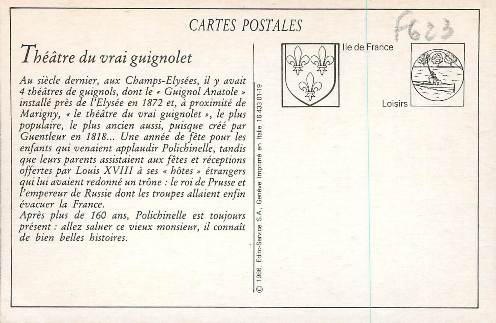 Aux Champs-Élysées : Une Représentation au Théâtre Guignol — Scènes Parisiennes, n°728 — Achterkant