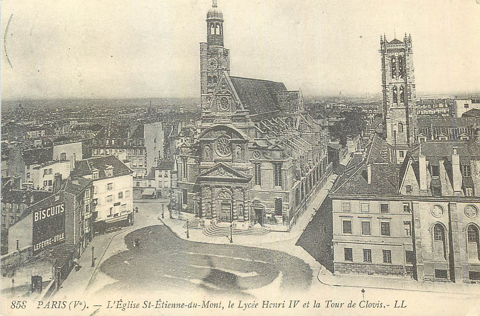 Paris (Vᵉ) — L'Église Saint-Étienne-du-Mont, le Lycée Henri IV et la Tour de Clovis — Lefevre-Utile