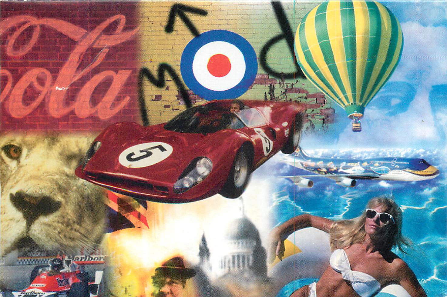 Carte Dial International Telecom Voiture de course Mongolfiere Coca Cola Coca-Cola — Rückseite