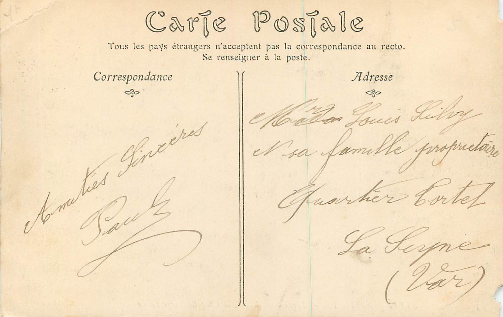 CPA Alpes Maritimes Roquesteron Puget La Chapelle Notre Dame — Rückseite