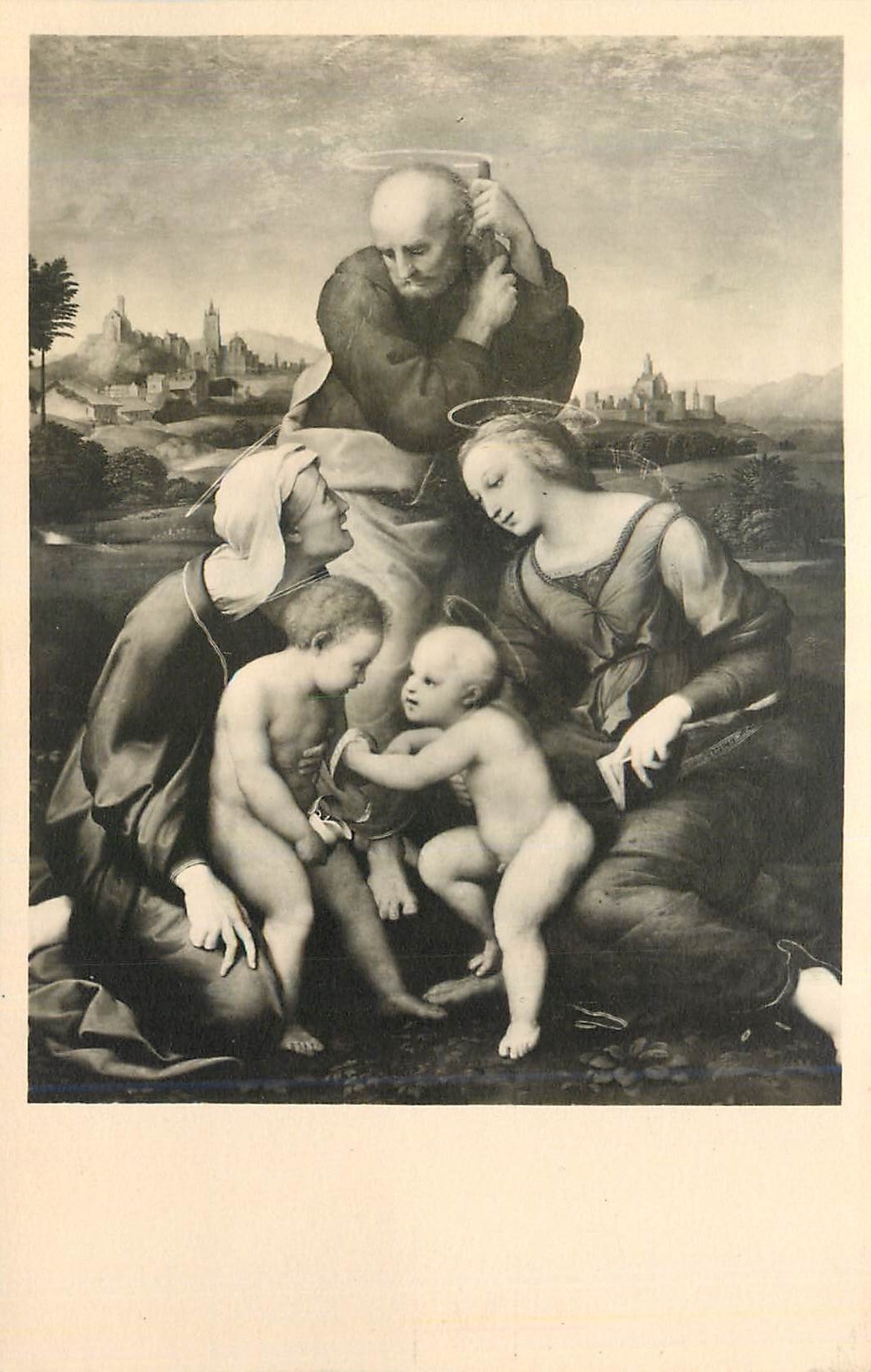 CPA Exposition des Chefs d'Oeuvre de la Pinacotheque de Munich Raphael Ste Famille