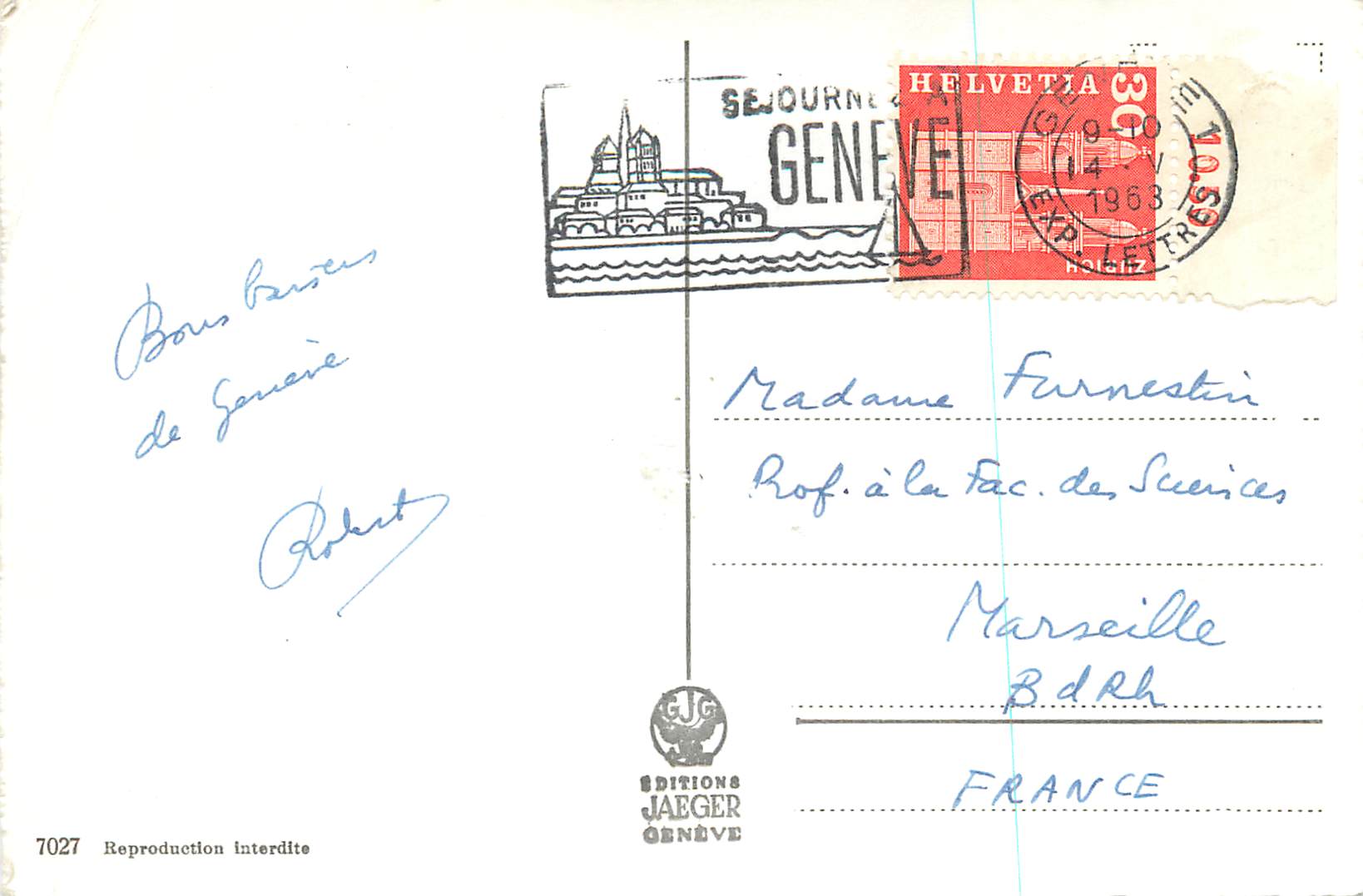 CPM Souvenir de Geneve — Rückseite