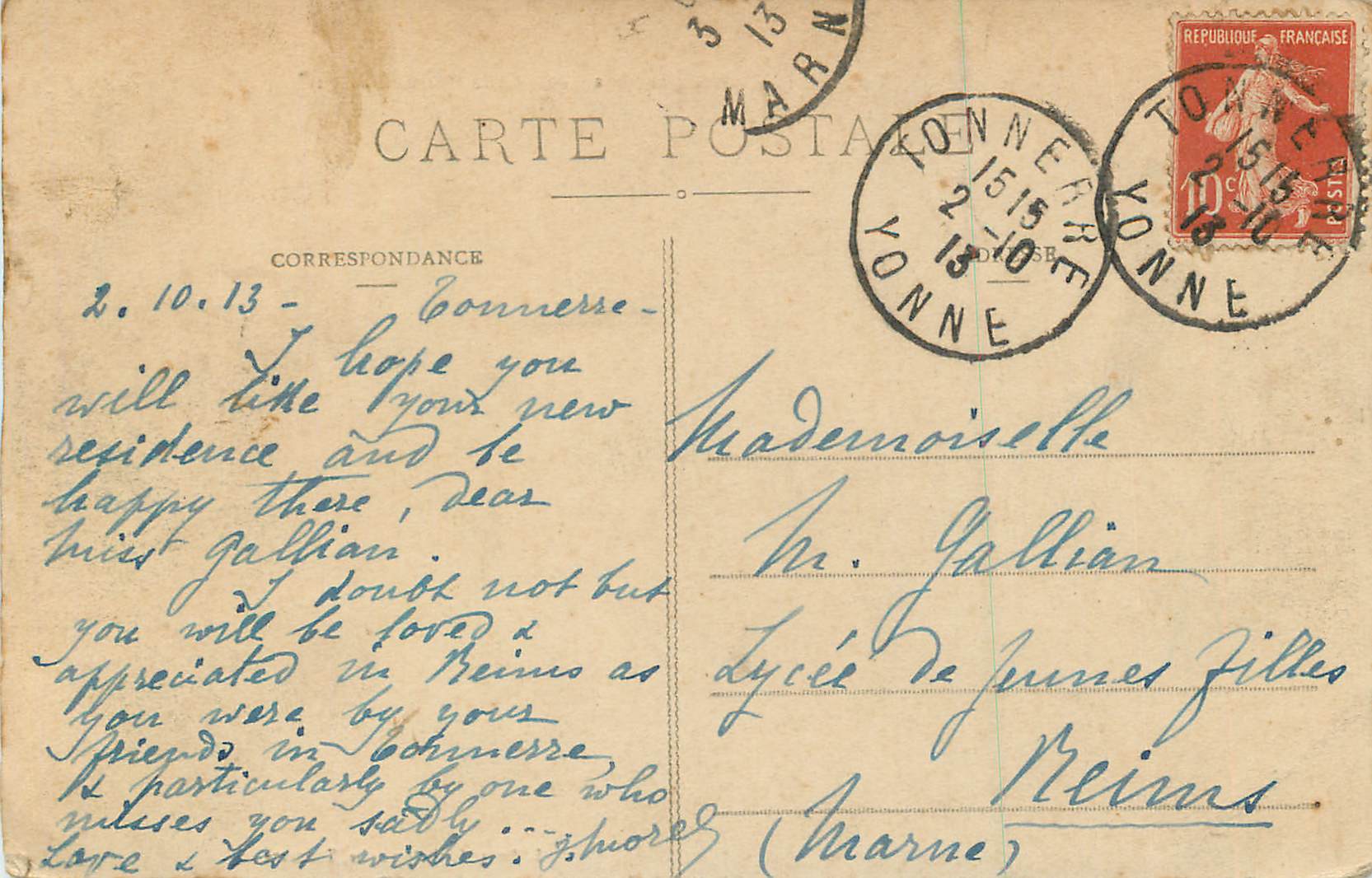 CPA Tonnerre L'Armancon au Lieu dit le Grand Large — Back