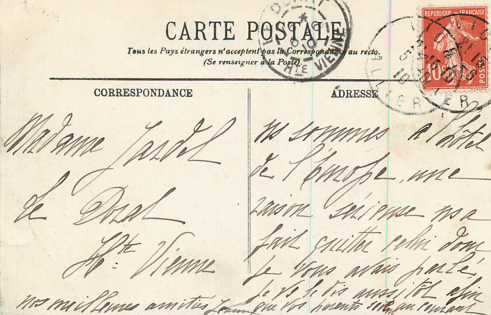 CPA Vichy La Maison de Madame de Sevigne — Verso