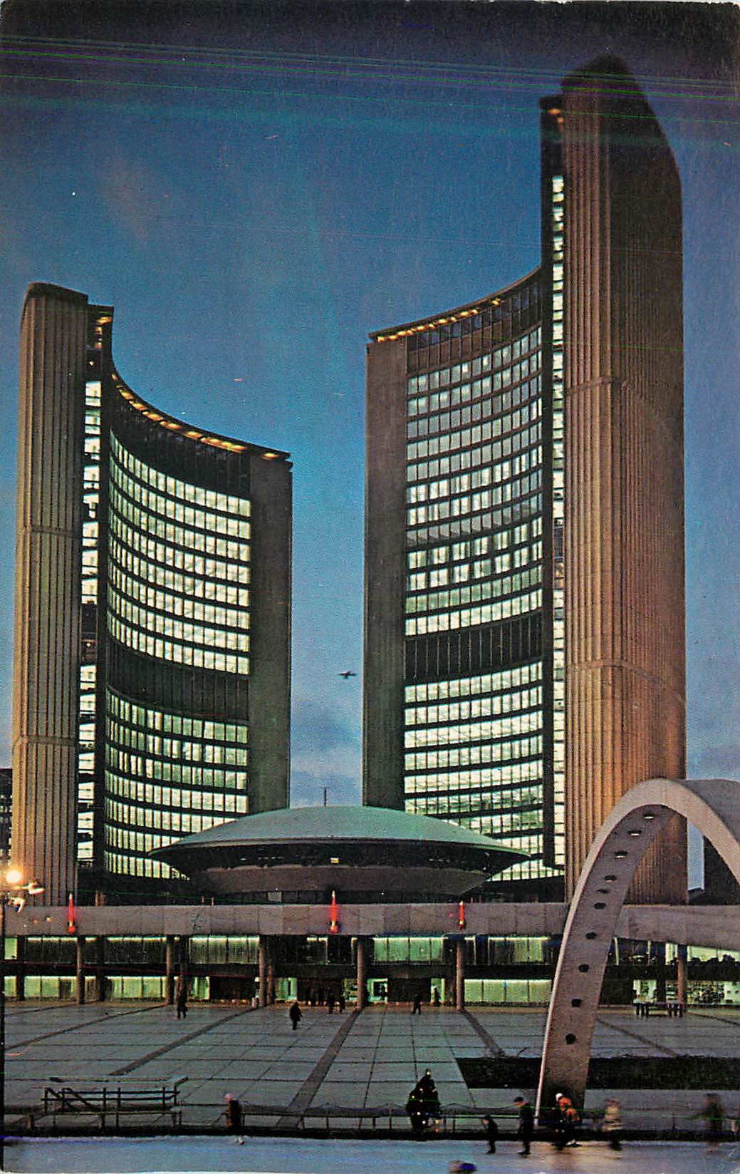 CPM Toronto Ontario Canada The New City Hall Illuminated