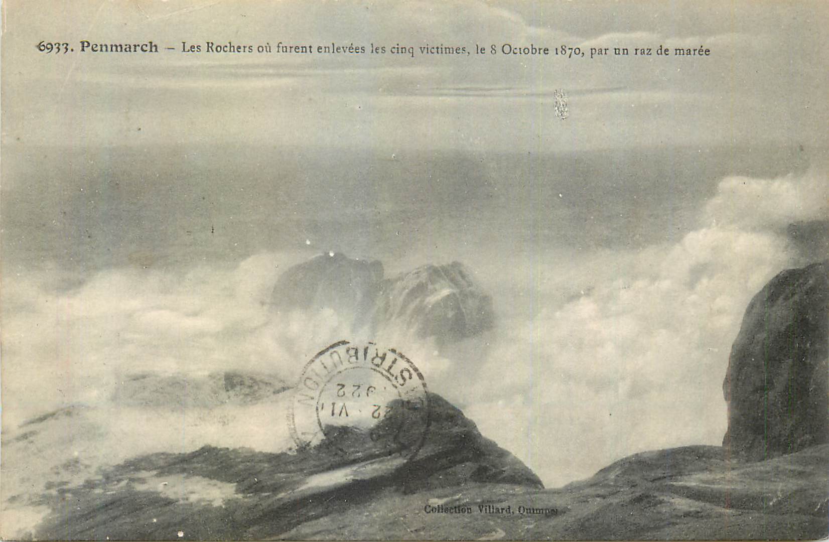 CPA Penmarch Les Rochers ou Furent Enlevees les Cinq Victimes le 8 Octobre 1870 par un raz de Maree