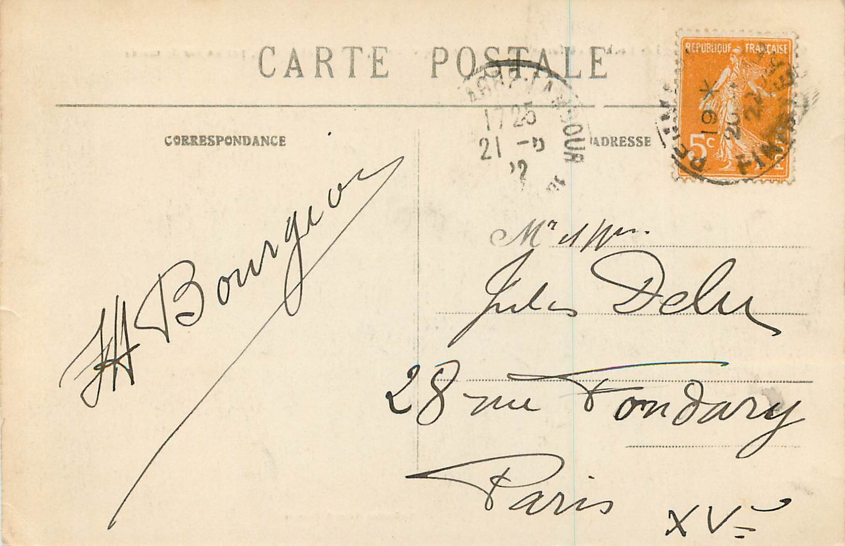 CPA Penmarch Les Rochers ou Furent Enlevees les Cinq Victimes le 8 Octobre 1870 par un raz de Maree — Rückseite