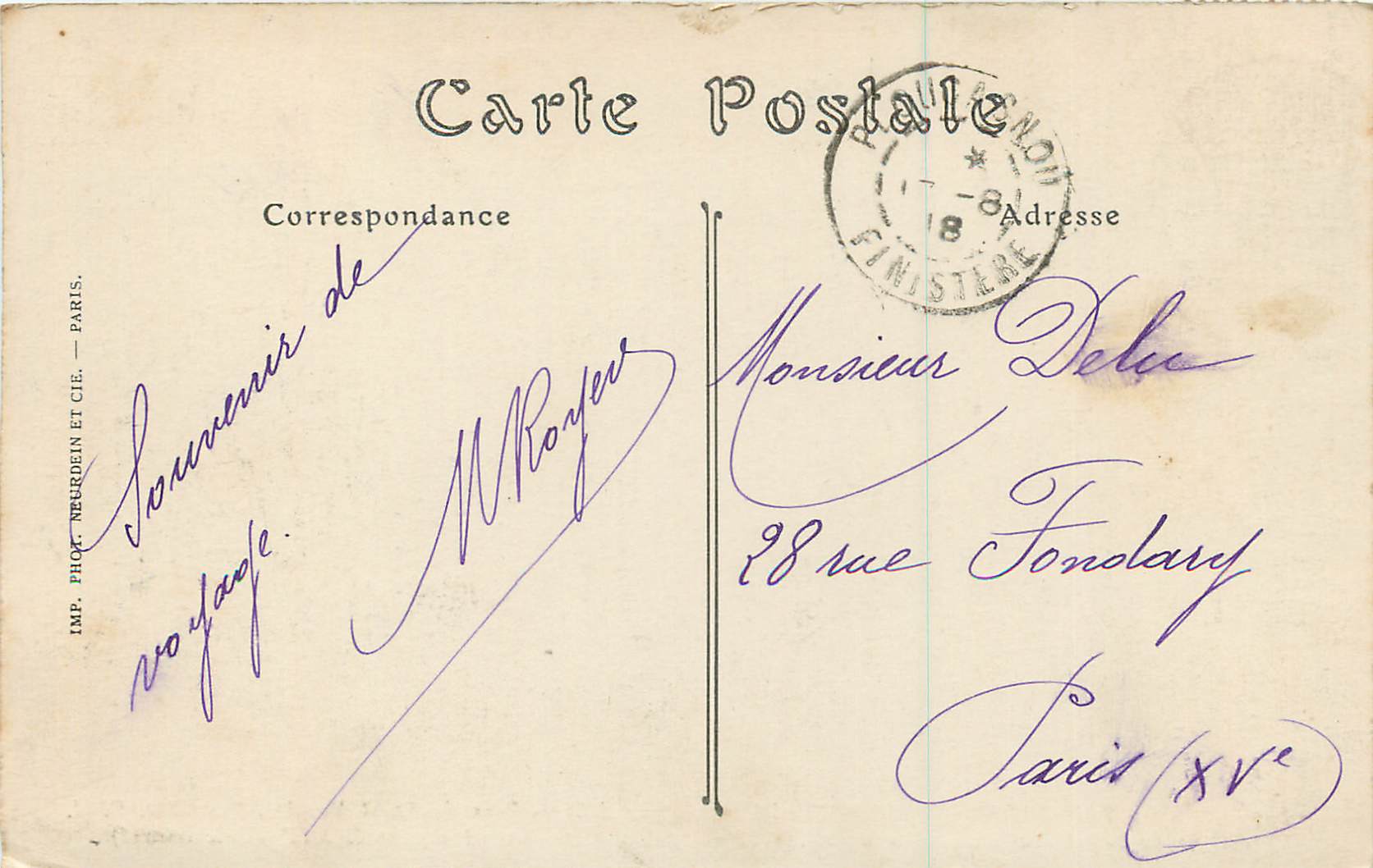CPA Saint Jean du Doigt (Finistere) Le Tresor Bras de Saint Maudel — Rückseite