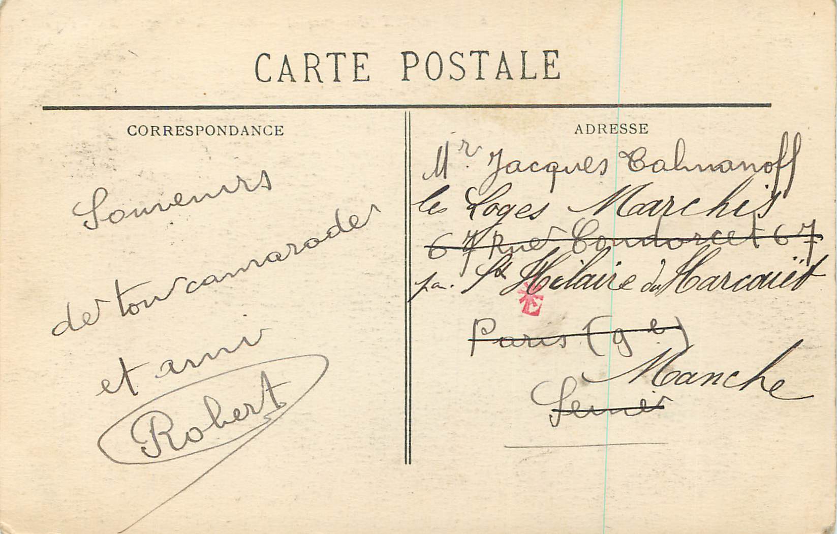 CPA Biarritz (Cote Basque) Rochers de la Loge — Verso