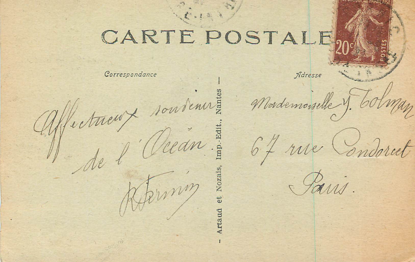 CPA Pornic (Loire Inf) la PLage de la Noveillard — Rückseite