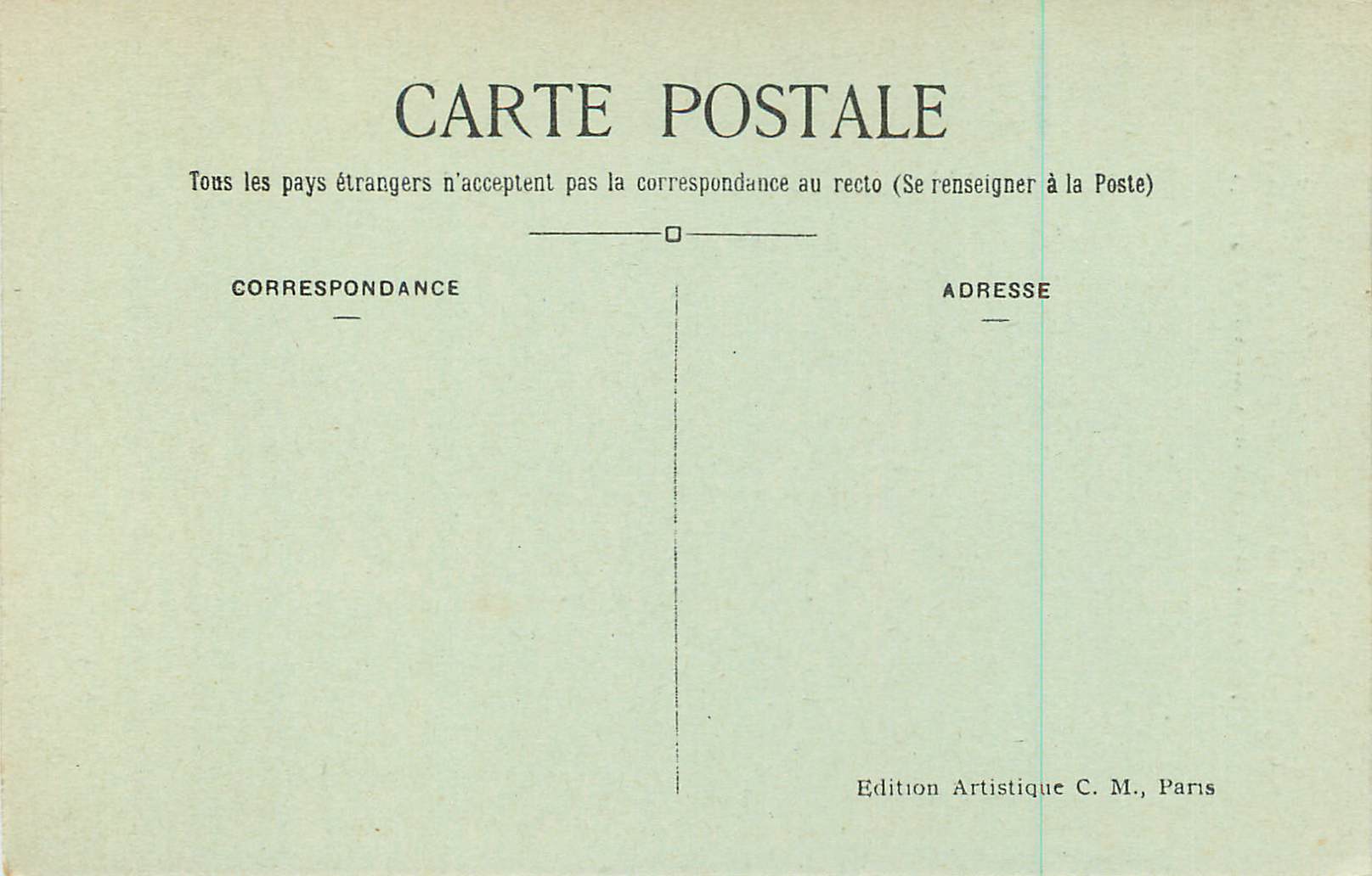 CPA Paris (1er Arrt) Quand meme — Verso