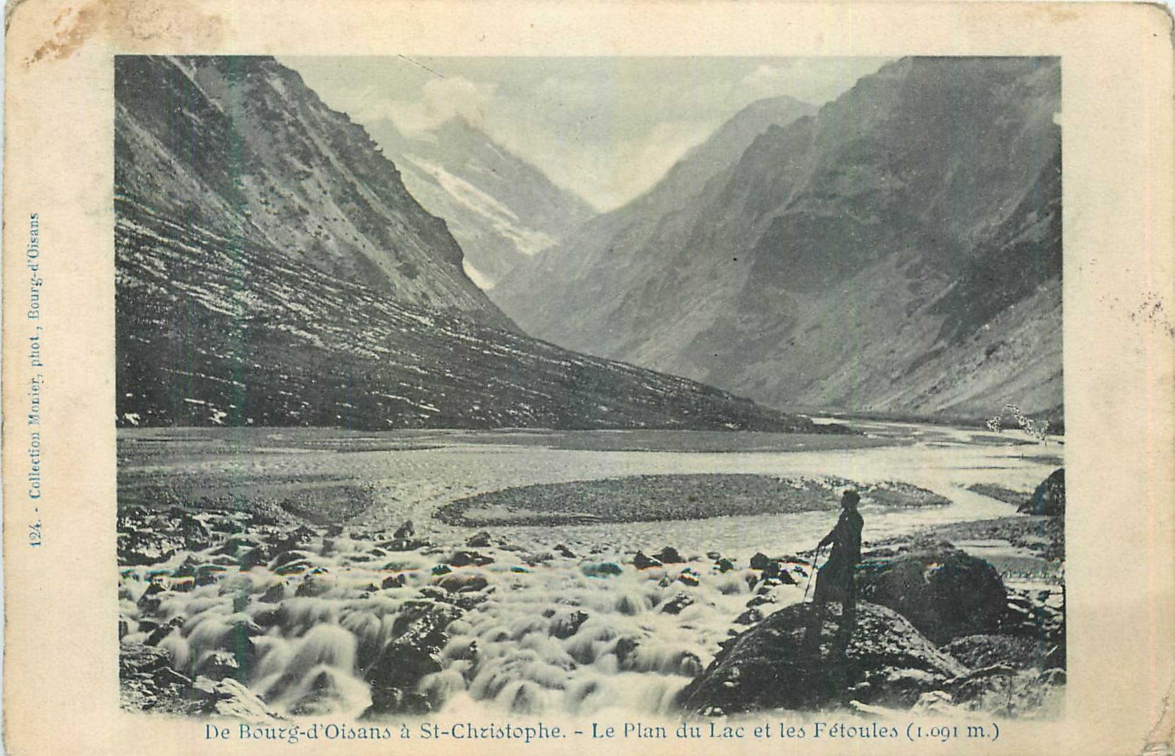 De Bourg-d'Oisans à St-Christophe. - Le Plan du Lac et les Fétoules (1.091 m.) — Collection Mauger, phot. Bourg-d'Oisans, n°124