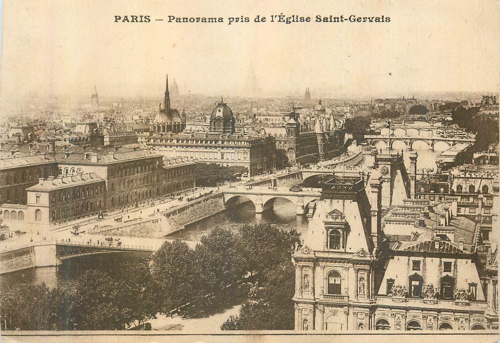 CPA Paris Panorama pris de l'Eglise Saint Gervais