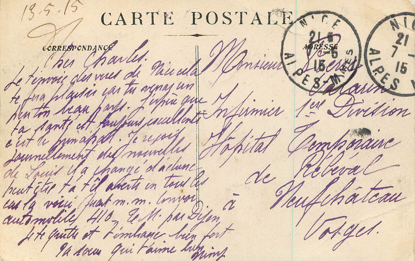CPA Nice Vue Generale — Verso