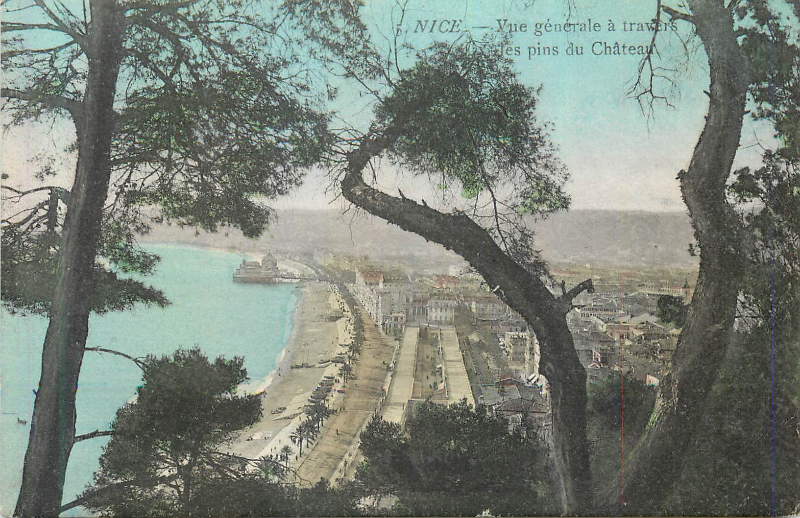 CPA Nice Vue Generale a Travers les Pins du Chateau