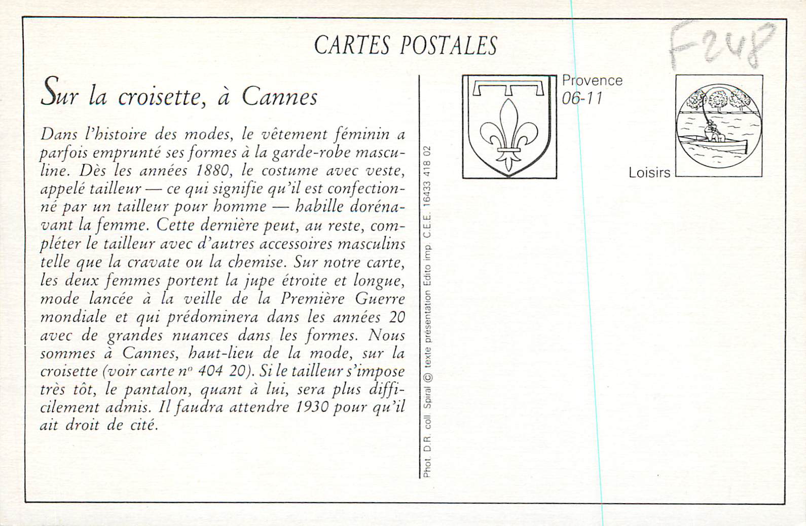 REPRO Cannes La Promenade de la Croisette — Verso