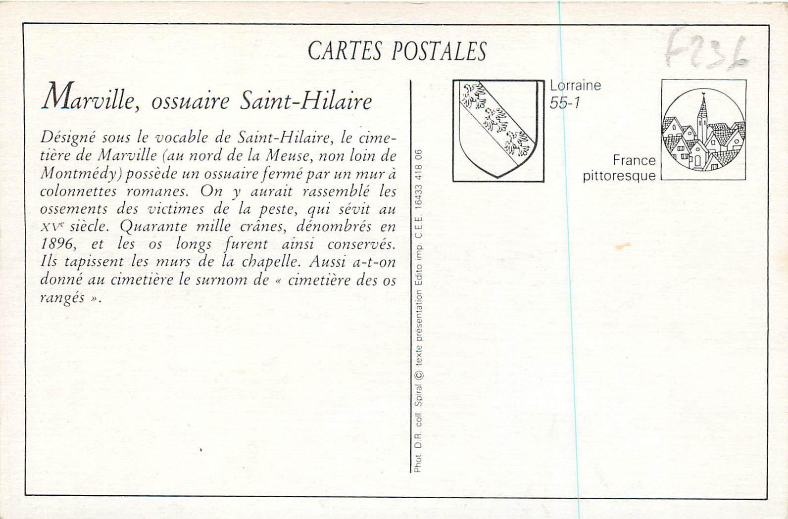 REPRO Merville L'Ossuaire de Saint Hilaire — Back
