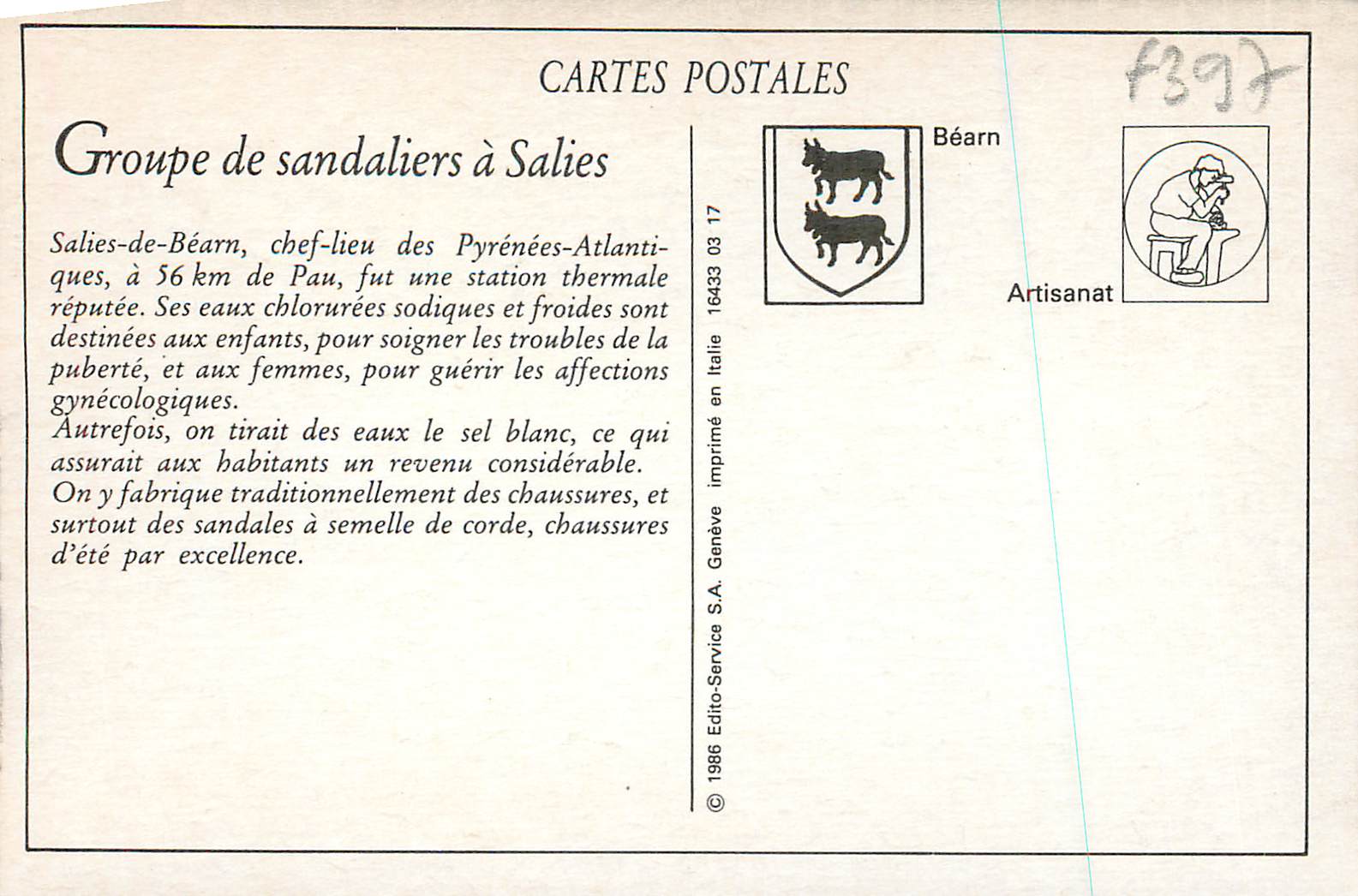 REPRO Salies de Bearn Groupe de Sandaliers — Rückseite