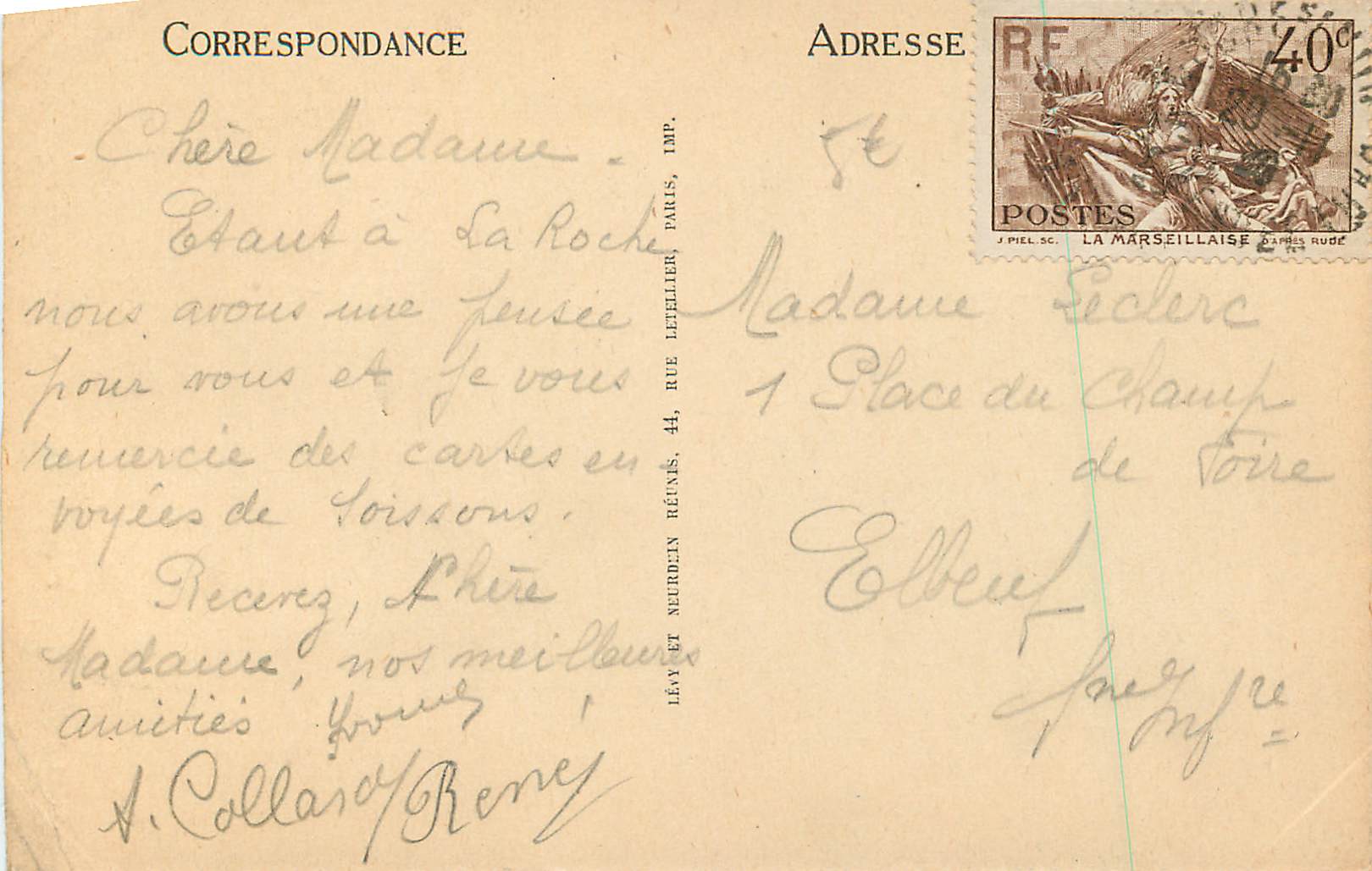 CPA La Roche sur Yon L'Yon a la Lardiere — Back