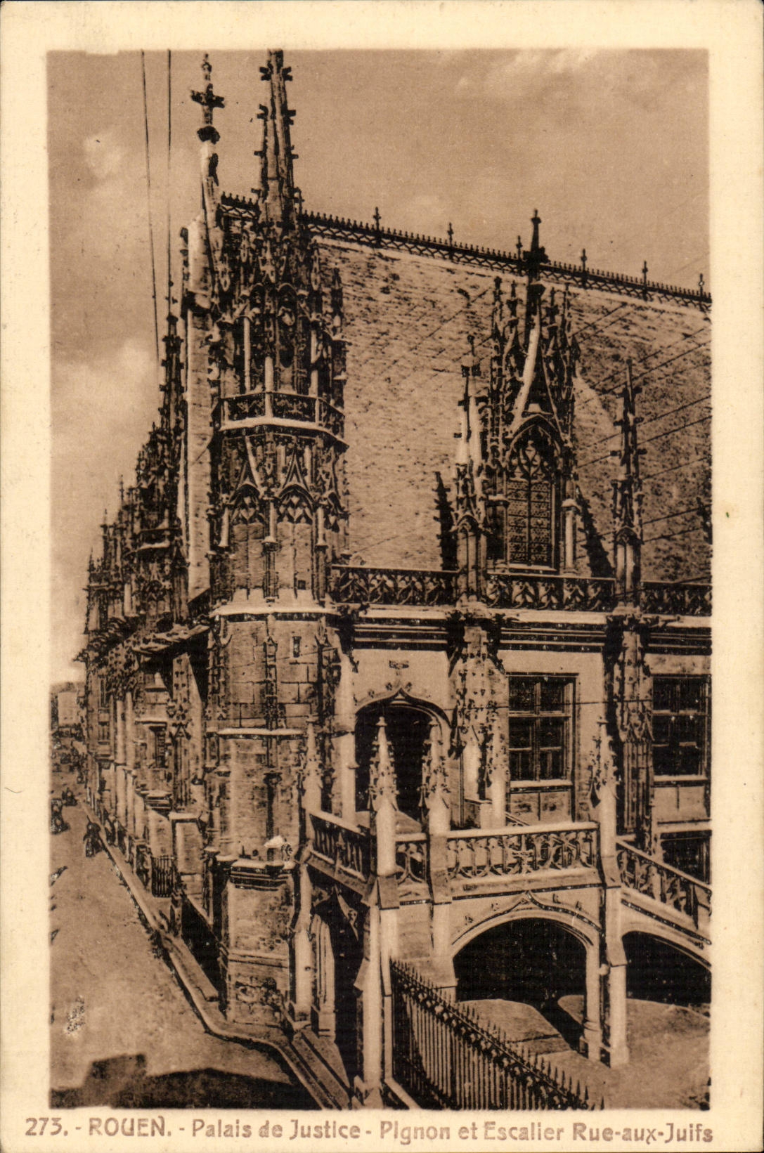 Rouen - palais de Justice Pignon et Escalier Rue aux Juifs - CPA 