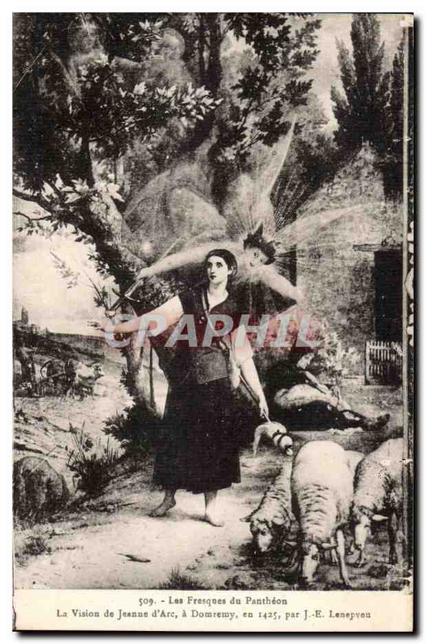 Rouen - Les Fresques du Pantheon - la Vision de Jeanne d'Arc a Domremy en 1425 - CPA 